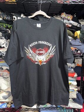 Y2K Harley Davidson Nuevo Progreso Flaming Eagle Shirt Size Xl
